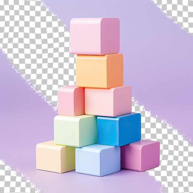 PSD plastic blocks on transparent background