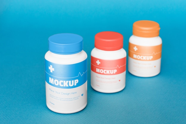 Plastic medicine bottle mock-up design