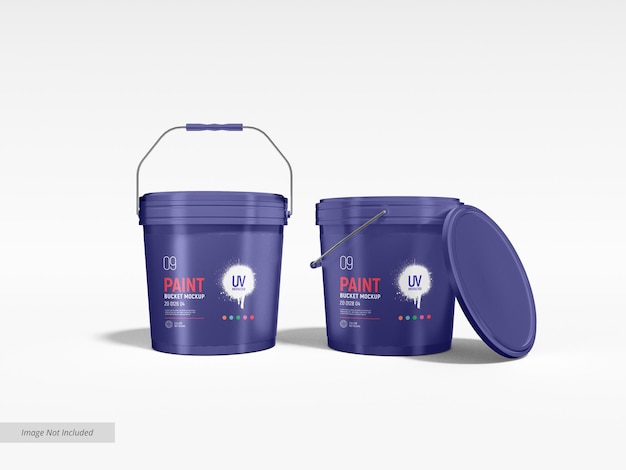 Plastic Paint Bucket Packaging Mockup