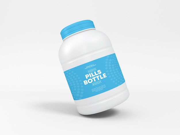 Plastic Pill Jar Packaging Mockup