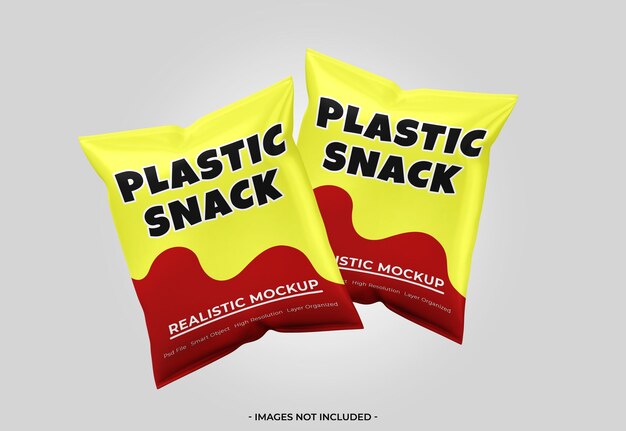 Plastic snack packging mockup