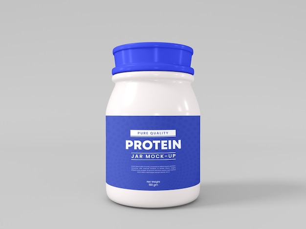 Plastic Whey Protein Powder Jar Mockup