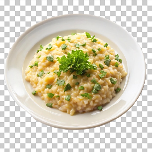 PSD plate of risotto isolated on transparent background