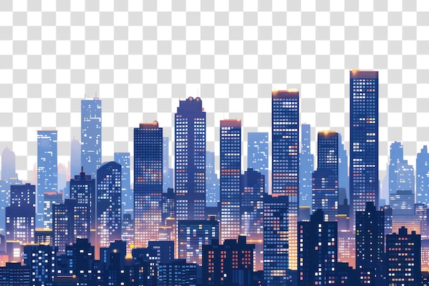 PSD png cityscape architecture illustration skyscraper