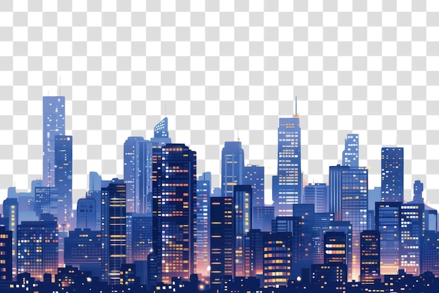 PSD png cityscape illustration skyscraper buildings