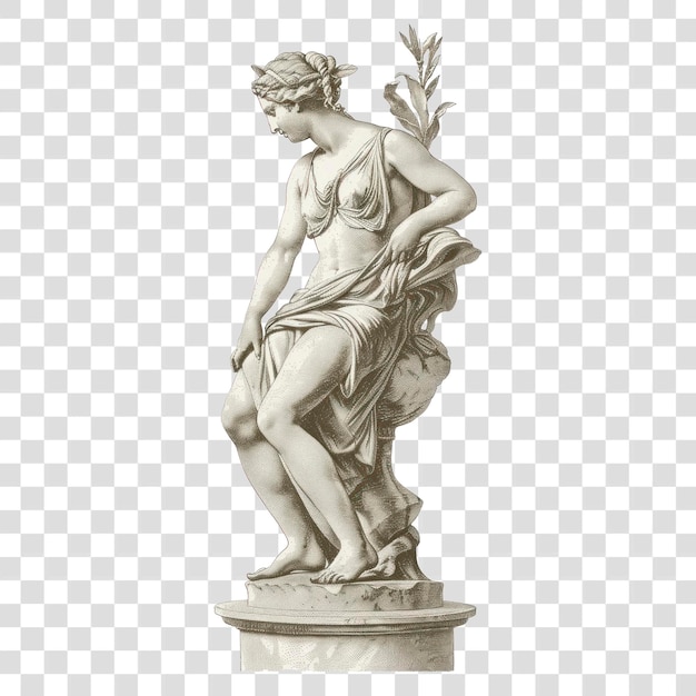 PSD png classical statue of a woman