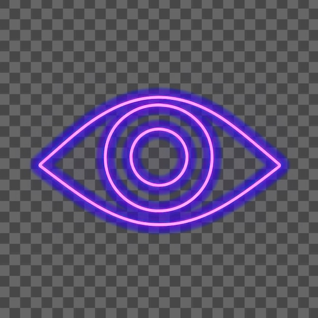 PSD png een oog neon illustratie futuristisch