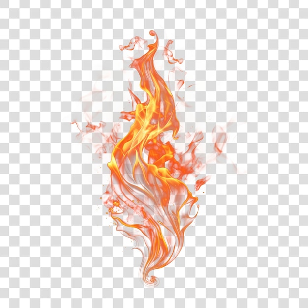 PSD png flame effect fire black background illuminated