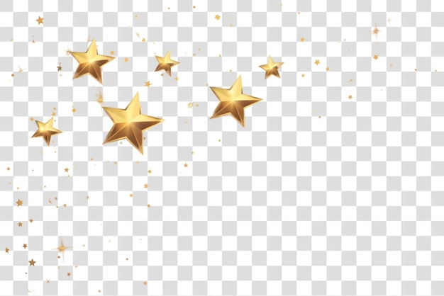 PSD png golden stars on dark background