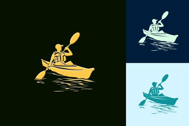 Png Kayak Paddle z eleganckim logo ze stylizowanym kajakiem lub kreatywną grafiką sztuki