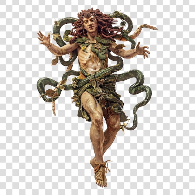 PSD png mythical figure with snake hair