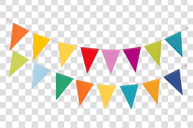 PSD png rainbow bunting flags clothesline celebration creativity