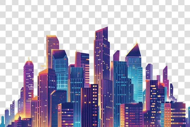 PSD png skyscrapers cityscape architecture illustration