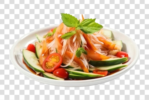 PSD png thai food salad plate meal