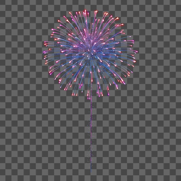 PSD png vibrant fireworks burst night sky