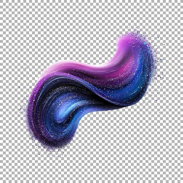 PSD png wavy glitter effect swirl on transparent background ai generated