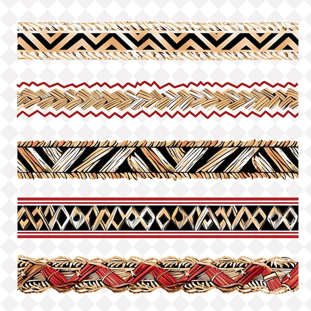 PSD png woven straw borderlines design z naturalnymi wzorami i raf creative nature design art