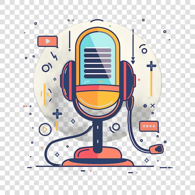 podcast realistic photo isolated on transparent background