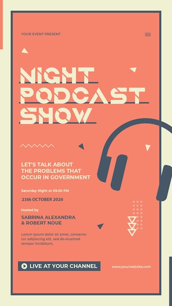 PSD podcast template instagram story