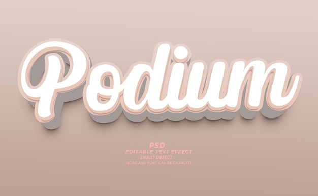 PSD podium psd 3d editable text effect