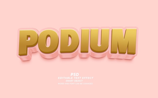 PSD podium psd 3d editable text effect