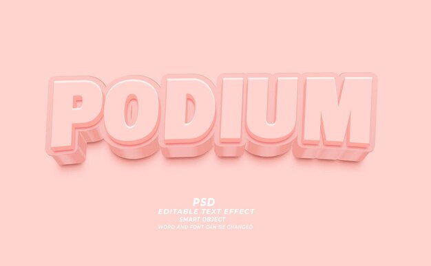 PSD podium psd 3d editable text effect