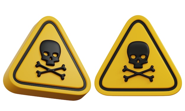 PSD poison skull warning sign