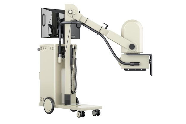 Portable xray machine mobile Xray machine 3D rendering isolated on transparent background