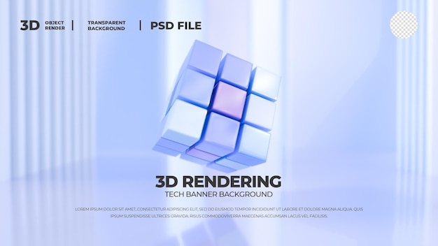 PSD a poster for 3d cubes with a blue background