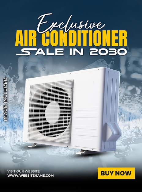 A poster for air conditioner ads promotion template