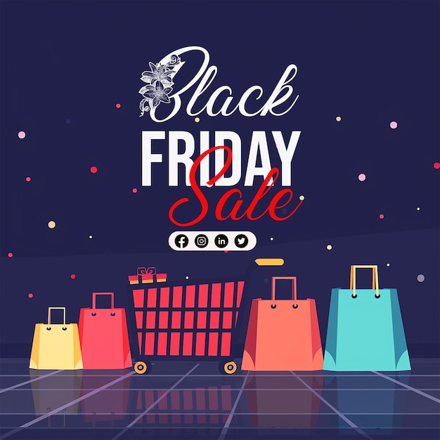 PSD a poster for black friday sale with a banner that says black friday sale