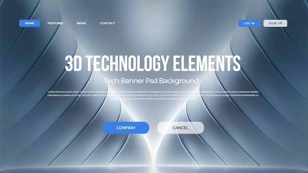 PSD a poster for the brand of technology features a blue and white background