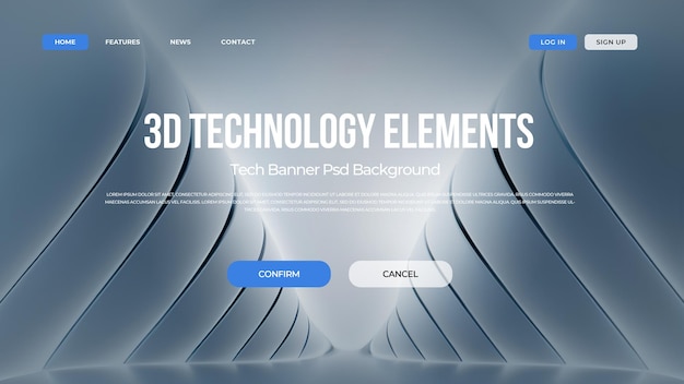 PSD a poster for the brand of technology features a blue and white background