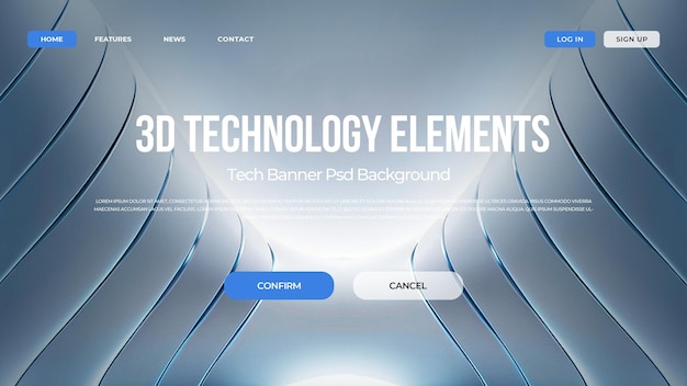 PSD a poster for the brand of technology features a blue and white background