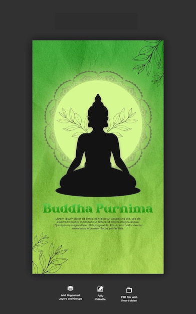 PSD a poster for buddha puri.