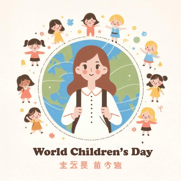 a poster of childrens day with a girls day poster