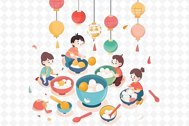 PSD a poster of a family cooking with a bowl of food and a bowl of eggs