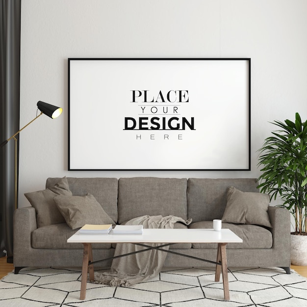 Poster Frame in living room Mockup