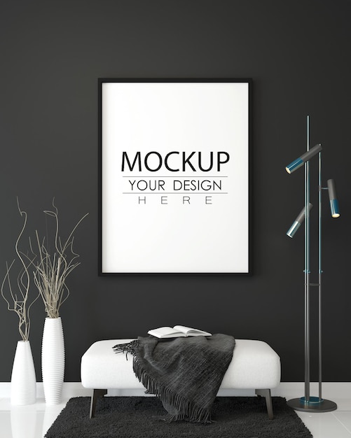 Poster Frame in living room Mockup