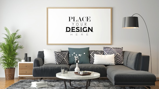 Poster Frame in living room Mockup