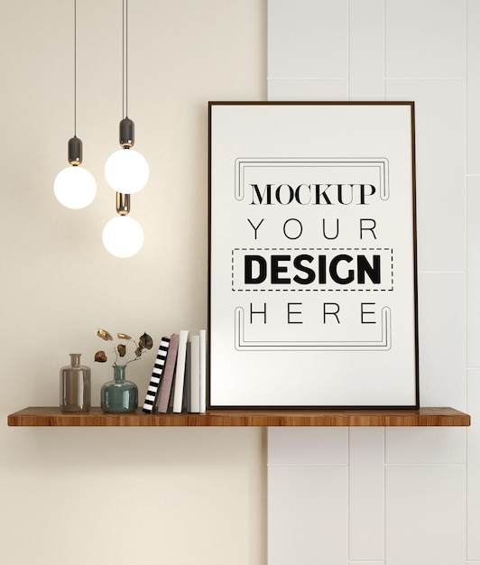 Poster Frame in living room Mockup