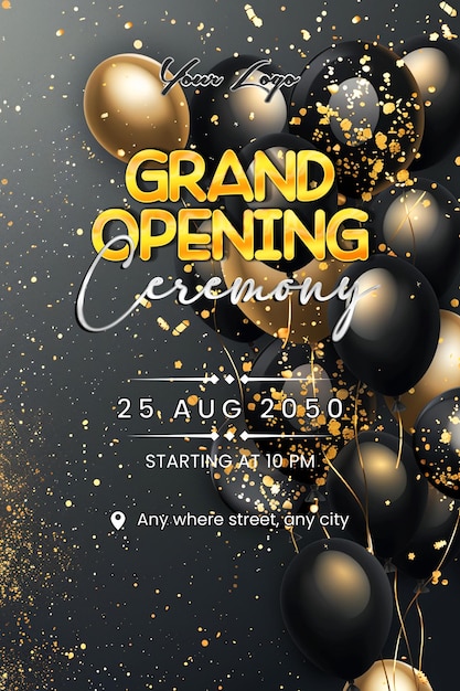 A poster for grand opening ceremony in realistic style