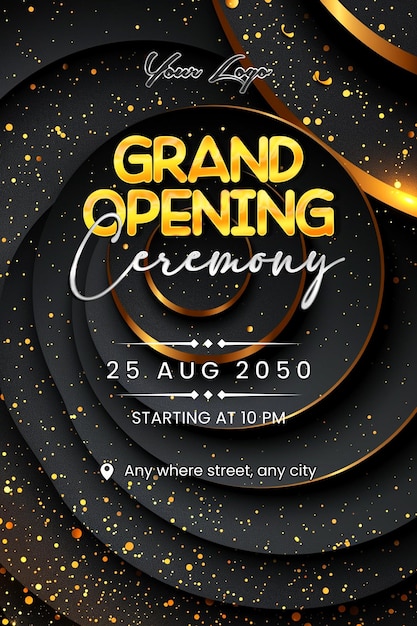 A poster for grand opening ceremony in realistic style