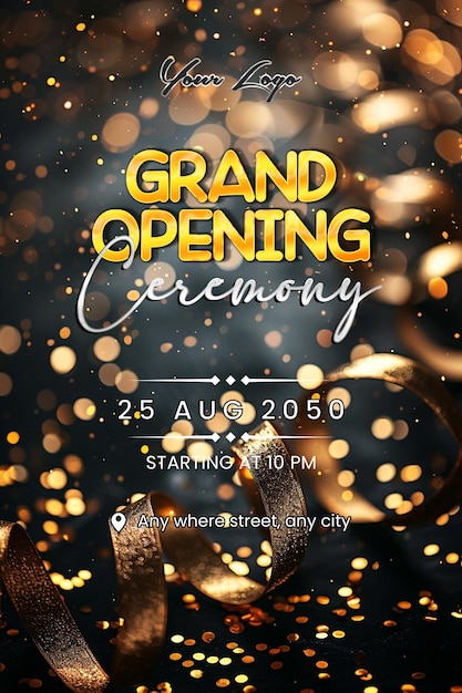 A poster for grand opening ceremony in realistic style