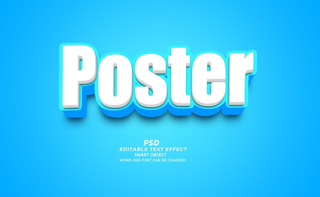 PSD poster psd 3d editable text effect