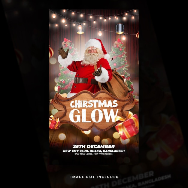 a poster for santas glow in the dark