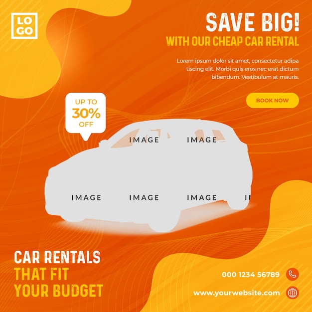 PSD a poster for save your car with a picture of a car