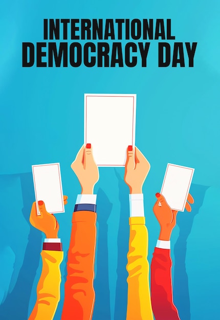 PSD poster template for international democracy day