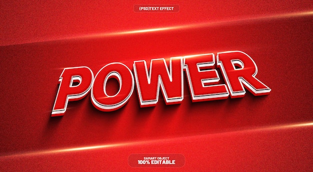 PSD power 3d text effect free