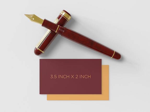 PSD premium business card with a fountain pen